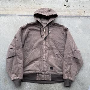 Vintage Walls brown canvas workwear jacket Sherpa lined size XL